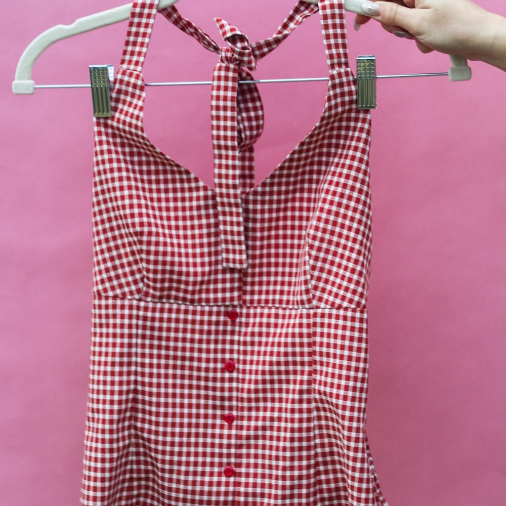 Gingham Halter Top